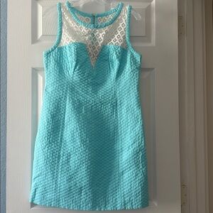 Lily Pulitzer Aqua Textured Sleeveless Dress size 10